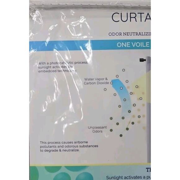 Curtain Fresh Arm & Hammer Grommet Voile Odor Neutralizing 59 x 84 Panel Grey - Picture 5 of 6